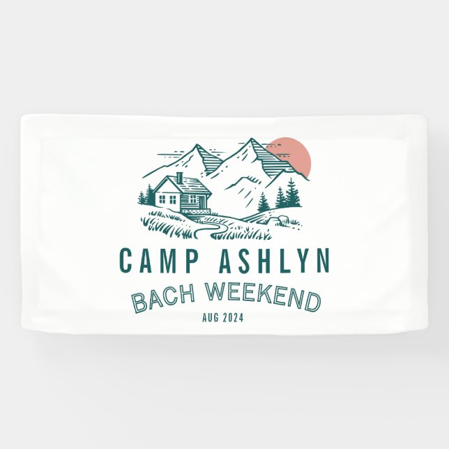 Camp Bachelorette Mountain Cabin Banner (Horizontal)