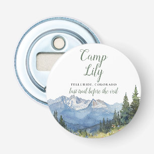 Camp Bachelorette Mountain Hiking Weekend Party Bottle Opener