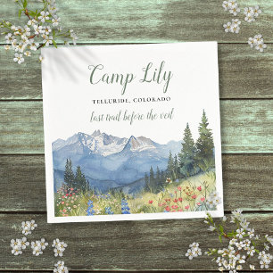 Camp Bachelorette Mountain Hiking Weekend Party Napkin