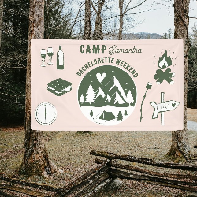 Camp Bachelorette Party Camping Bach Weekend Pink Banner (Camp Bachelorette Party Camping Bach Weekend Pink Banner)