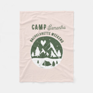 Camp Bachelorette Party Camping Bach Weekend Pink Fleece Blanket
