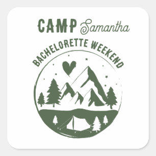 Camp Bachelorette Party Camping Bach Weekend Square Sticker