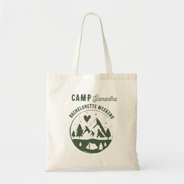 Camp Bachelorette Party Camping Bach Weekend Tote Bag (Front)