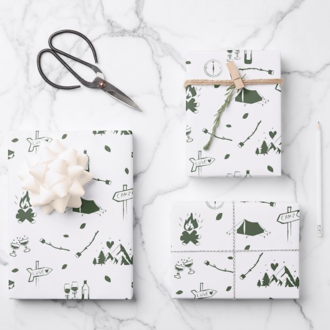 Camp Bachelorette Party Camping Bach Weekend  Wrapping Paper Sheet (Front)