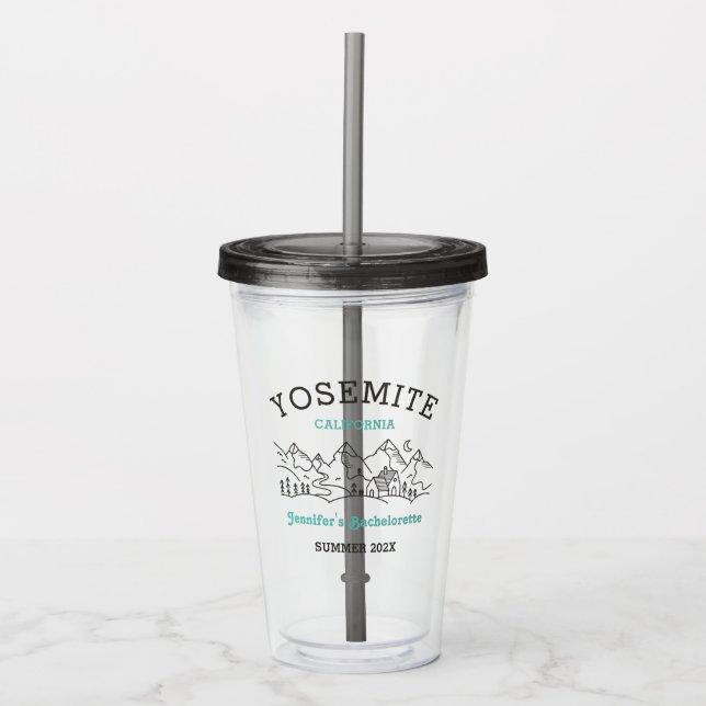 Camp Bachelorette Party Favour Bridesmaid Gift Acrylic Tumbler (Front)