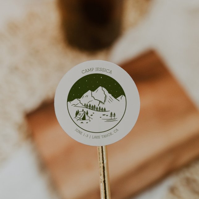 Camp Bachelorette Party Favour Sticker (Creator Uploaded)