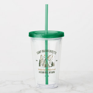 Camp Bachelorette Party Girls Camping Trip Custom Acrylic Tumbler