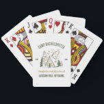 Camp Bachelorette Party Girls Camping Trip Custom Playing Cards<br><div class="desc">Experience Adventure with Camp Bachelorette Party Custom Gifts! Gear up for an unforgettable bachelorette party that blends outdoor excitement with personalised style. This custom merchandise is the perfect addition to your camp-themed celebration, adding a touch of elegance and individuality to your bach trip. Elevate your camping experience with this custom...</div>