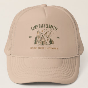 Camp Bachelorette Party Girls Camping Trip Custom Trucker Hat