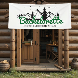 Camp Bachelorette Party Trees & Mountains Banner