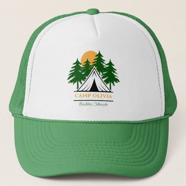 Camp Bachelorette Personalised  Trucker Hat (Front)