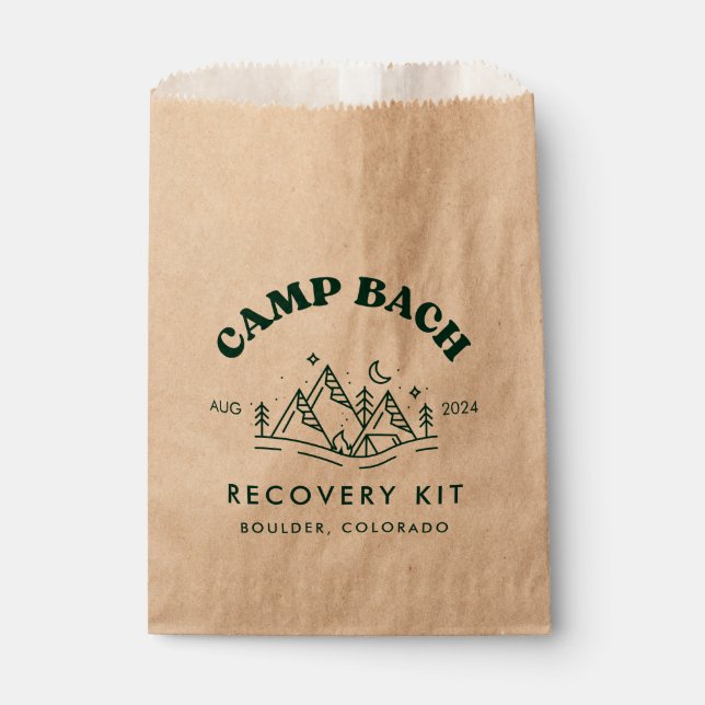 Camp Bachelorette Recovery Kit Favour Bag (Front)
