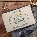 Camp Bachelorette Retro Mountain Custom Name  Accessory Pouch<br><div class="desc">Hit the last trail before the veil and celebrate your bachelorette party weekend with this fun camp bachelorette makeup cosmetics pouch,  customised with your text and name of choice on the back.</div>