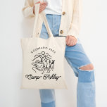 Camp Bachelorette Tote Bag<br><div class="desc">This Camp themed bachelorette tote bag is the perfect gift for bridesmaids and the bride on a mountain or lake bachelorette trip! Customise it with the location,  date and bride's name to make it on of a kind!</div>