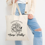 Camp Bachelorette Tote Bag<br><div class="desc">This Camp themed bachelorette tote bag is the perfect gift for bridesmaids and the bride on a mountain or lake bachelorette trip! Customise it with the location, date and bride's name to make it on of a kind!</div>