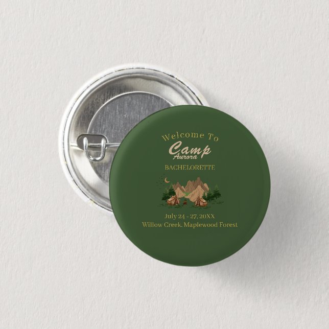 Camp Bachelorette Weekend Adventure 3 Cm Round Badge (Front & Back)