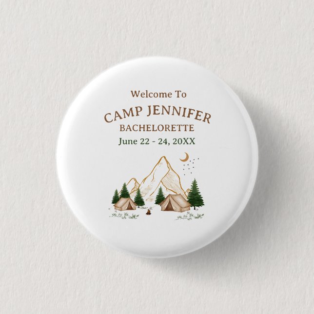 Camp Bachelorette Weekend Adventure 3 Cm Round Badge (Front)