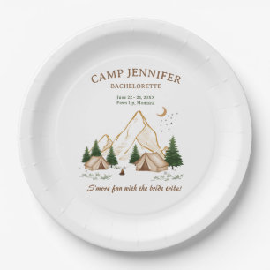 Camp Bachelorette Weekend Adventure Paper Plate