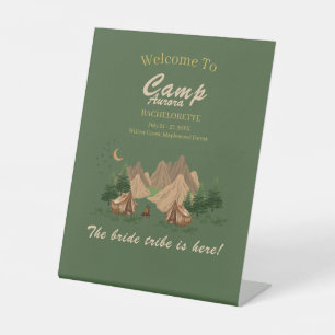 Camp Bachelorette Weekend Adventure Pedestal Sign