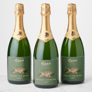 Camp Bachelorette Weekend Adventure Sparkling Wine Label