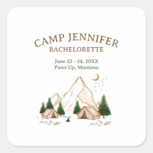 Camp Bachelorette Weekend Adventure Square Sticker