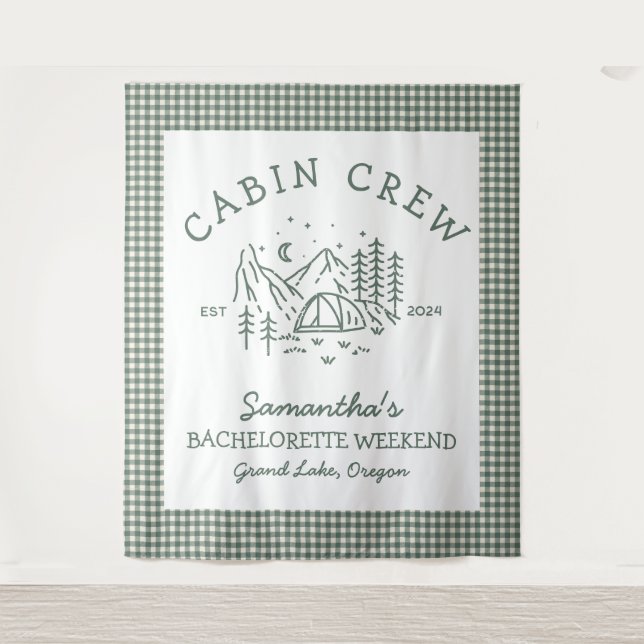 Camp Bachelorette weekend Mountains Tapestry (Front)