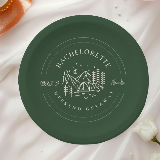 Camp Bachelorette Weekend Paper Plate (Creator Uploaded)