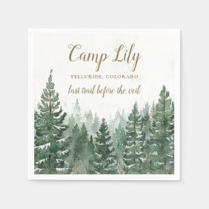 Camp Bachelorette Woodland Forest Weekend Party Napkin