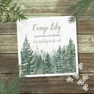 Camp Bachelorette Woodland Forest Weekend Party Napkin