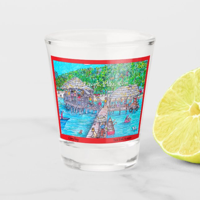 Camp bay shot glass (Front)
