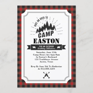 Camp Birthday Party Invitation