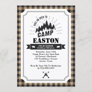 Camp Birthday Party Invitation