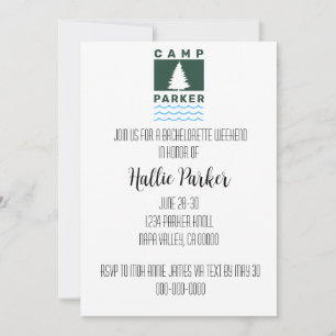 Camp Bride Bachelorette Party Invitation