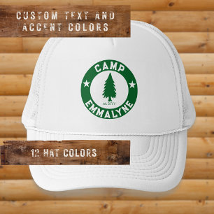 Camp Bride Pine Tree Personalised Bachelorette Trucker Hat