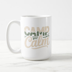 CAMP CALM – Minimal Outdoor Nature Typography Coffee Mug