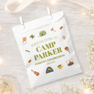 Camp Camping Camper Birthday Party Favour Bag