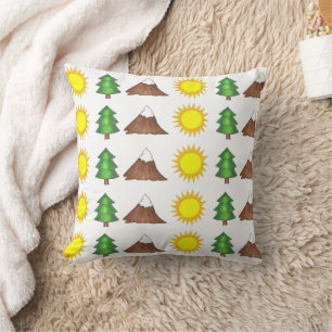 Camp Camping Mountain Climbing Trees Nature Cushion