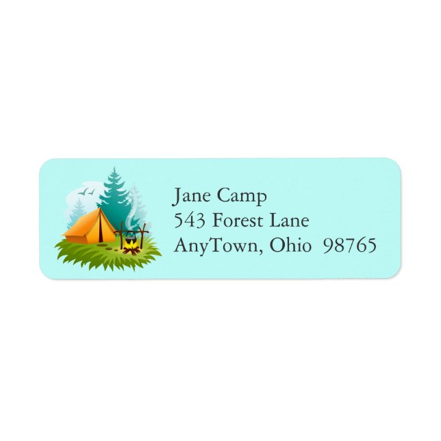 Camp Camping Return Address Labels (Front)