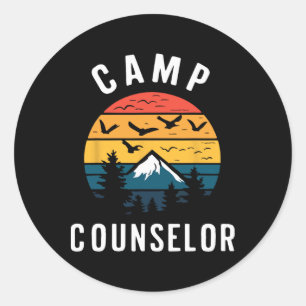 Camp Counsellor Camping Campfire Retro Camp Camper Classic Round Sticker