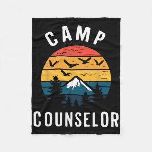 Camp Counsellor Camping Campfire Retro Camp Camper Fleece Blanket