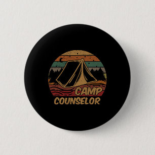 Camp Counsellor Camping Lovers Gifts Camper 6 Cm Round Badge