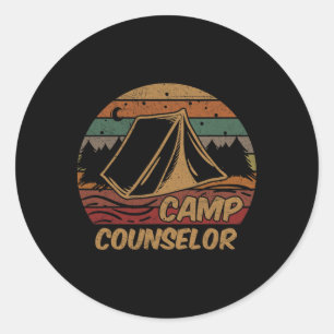 Camp Counsellor Camping Lovers Gifts Camper Classic Round Sticker