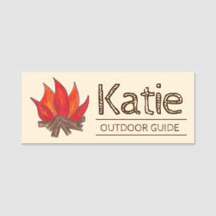 Camp Counsellor Hiking Campfire Outdoor Guide Name Tag