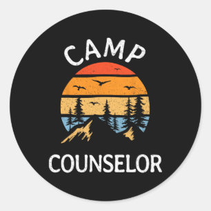 Camp Counsellor Retro Summer Director Camper Staff Classic Round Sticker
