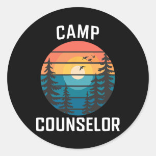 Camp Counsellor Shirt Camper Summer Camping Staff Classic Round Sticker