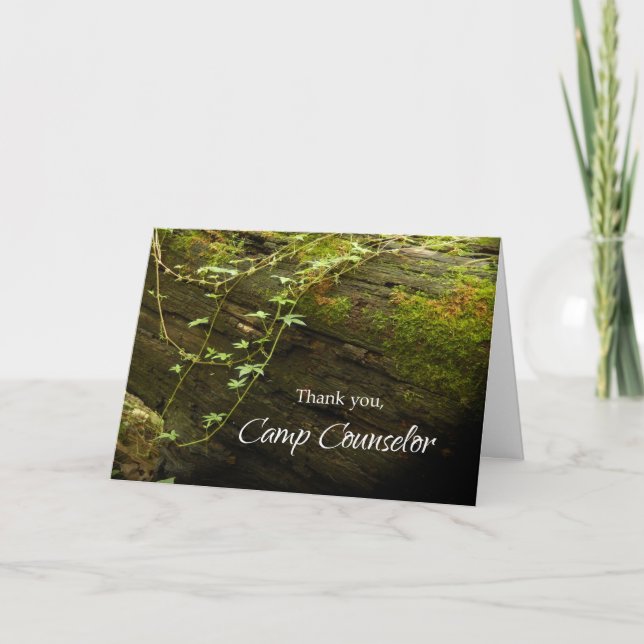 Camp Counsellor Thanks Woods Outdoors Thank You Card (Front)