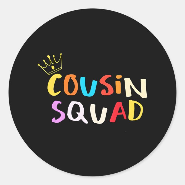 Camp Cousin 2018 Cousin Squad New Cousin Crew Classic Round Sticker (Front)