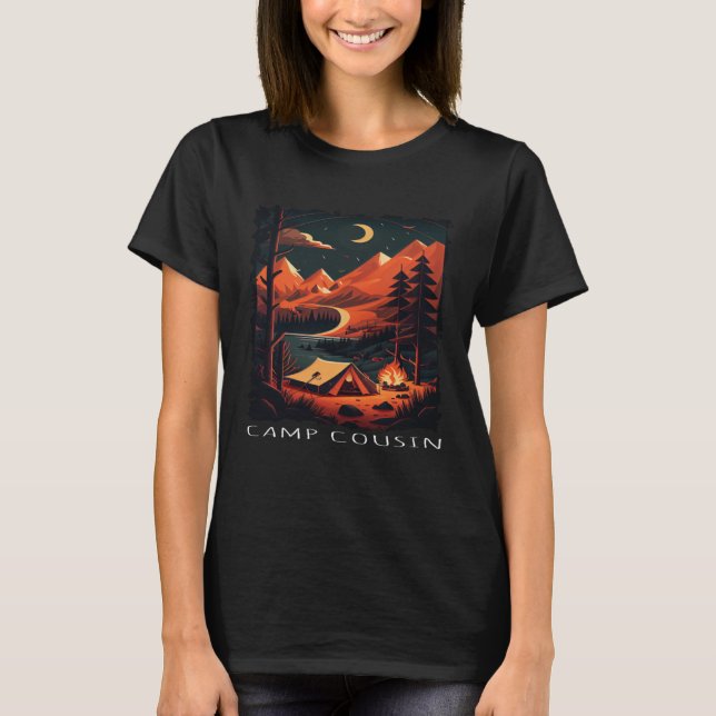 Camp Cousin  retro camping T-Shirt (Front)