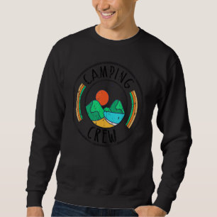 Camp Crew Retro Groovy Vintage Happy Family Campin Sweatshirt