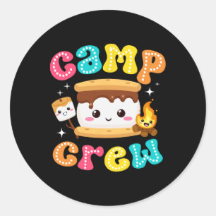 Camp Crew S'mores Marshmallow Camping Family Vacat Classic Round Sticker